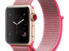 Curea iUni compatibila cu Apple Watch 1/2/3/4/5/6/7, 44mm, Nylon Sport, Woven Strap, Pink